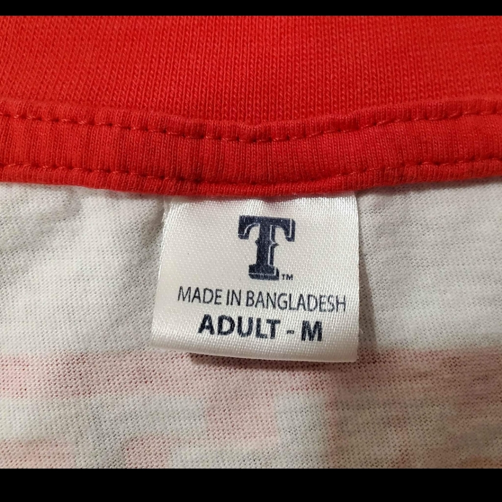 Texas Rangers Raglan Shirt - Adult M - Picture 2 of 3
